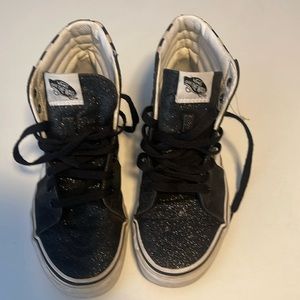 Vans Glitter Checkered High Top Skate Shoes  507452 Mid Top Men's 5.5 Women's 7